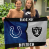 Indianapolis Colts vs Las Vegas Raiders House Divided Flag, NFL House Divided Flag