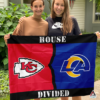 Kansas City Chiefs vs Los Angeles Rams House Divided Flag, NFL House Divided Flag