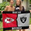 Kansas City Chiefs vs Las Vegas Raiders House Divided Flag, NFL House Divided Flag