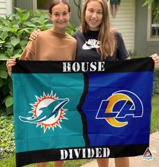 Dolphins vs Rams House Divided Flag, NFL House Divided Flag