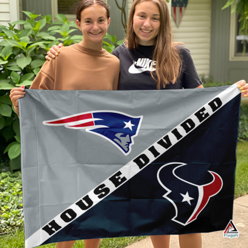 Patriots vs Texans House Divided Flag, NFL House Divided Flag
