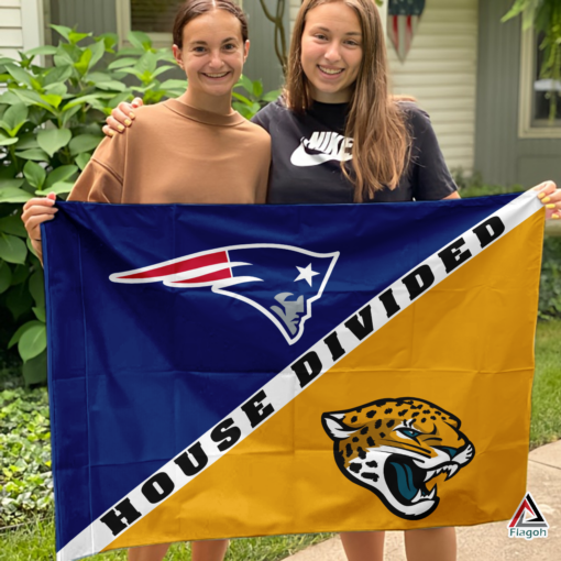 Patriots vs Jaguars House Divided Flag, NFL House Divided Flag