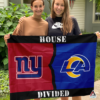 New York Giants vs Los Angeles Rams House Divided Flag, NFL House Divided Flag