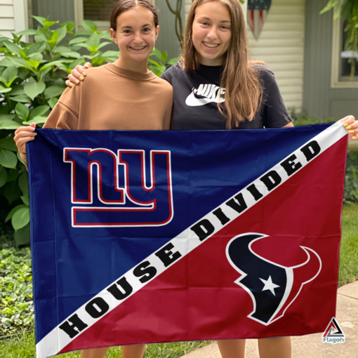 Giants vs Texans House Divided Flag, NFL House Divided Flag