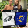 Philadelphia Eagles vs Los Angeles Rams House Divided Flag, NFL House Divided Flag