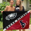 Philadelphia Eagles vs Houston Texans House Divided Flag, NFL House Divided Flag