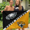 Philadelphia Eagles vs Jacksonville Jaguars House Divided Flag, NFL House Divided Flag