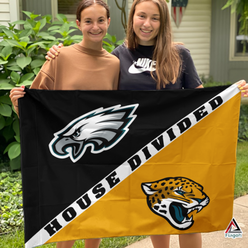 Eagles vs Jaguars House Divided Flag, NFL House Divided Flag