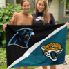 Carolina Panthers vs Jacksonville Jaguars House Divided Flag, NFL House Divided Flag