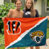 Cincinnati Bengals vs Jacksonville Jaguars House Divided Flag, NFL House Divided Flag