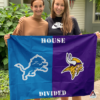 Detroit Lions vs Minnesota Vikings House Divided Flag, NFL House Divided Flag