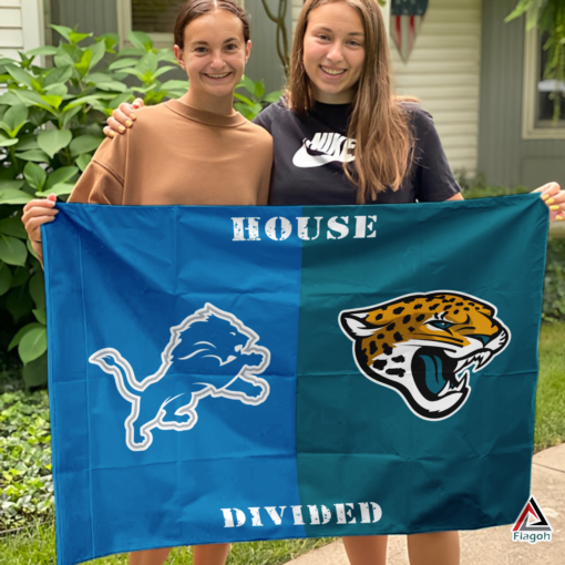 Lions vs Jaguars House Divided Flag, NFL House Divided Flag