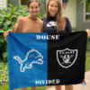 Detroit Lions vs Las Vegas Raiders House Divided Flag, NFL House Divided Flag