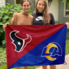 Houston Texans vs Los Angeles Rams House Divided Flag, NFL House Divided Flag