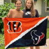 Cincinnati Bengals vs Houston Texans House Divided Flag, NFL House Divided Flag