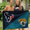 Houston Texans vs Jacksonville Jaguars House Divided Flag, NFL House Divided Flag