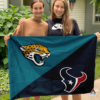 Jacksonville Jaguars vs Houston Texans House Divided Flag, NFL House Divided Flag