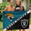 Jacksonville Jaguars vs Las Vegas Raiders House Divided Flag, NFL House Divided Flag