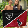 Las Vegas Raiders vs Houston Texans House Divided Flag, NFL House Divided Flag