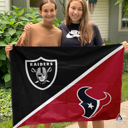 Raiders vs Texans House Divided Flag, NFL House Divided Flag