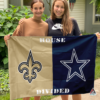 New Orleans Saints vs Dallas Cowboys House Divided Flag, NFL House Divided Flag