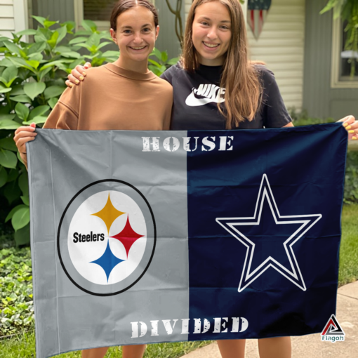 Steelers vs Cowboys House Divided Flag, NFL House Divided Flag