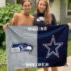 Seattle Seahawks vs Dallas Cowboys House Divided Flag, NFL House Divided Flag