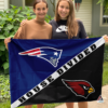 New England Patriots vs Arizona Cardinals House Divided Flag, NFL House Divided Flag