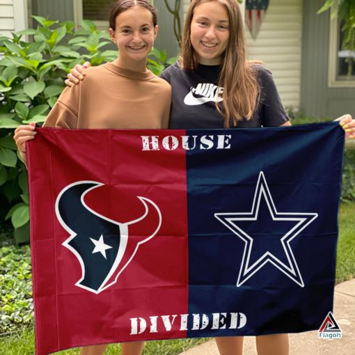 Texans vs Cowboys House Divided Flag, NFL House Divided Flag