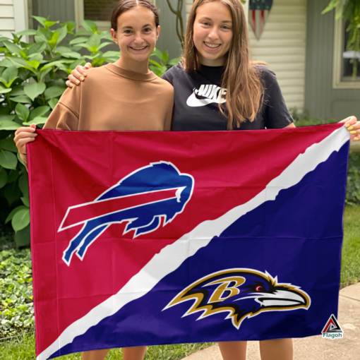 Bills vs Ravens House Divided Flag, NFL House Divided Flag