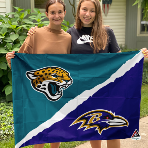 Jaguars vs Ravens House Divided Flag, NFL House Divided Flag