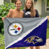 Baltimore Ravens vs Pittsburgh Steelers House Divided Flag
