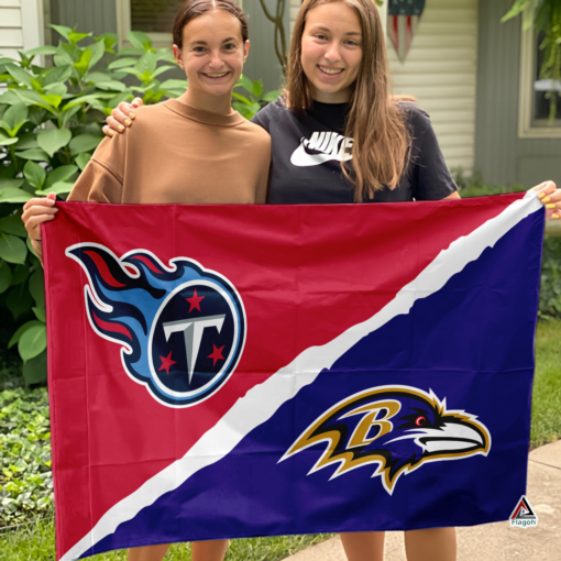 Ravens vs Titans House Divided Flag, NFL House Divided Flag