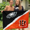 Philadelphia Eagles vs Cincinnati Bengals House Divided Flag, NFL House Divided Flag