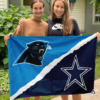 Carolina Panthers vs Dallas Cowboys House Divided Flag, NFL House Divided Flag