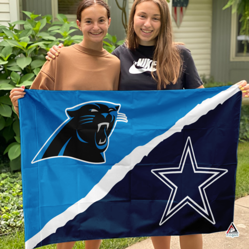 Panthers vs Cowboys House Divided Flag, NFL House Divided Flag