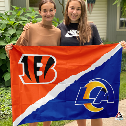 Bengals vs Rams House Divided Flag, NFL House Divided Flag