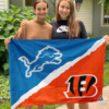 Detroit Lions vs Cincinnati Bengals House Divided Flag, NFL House Divided Flag