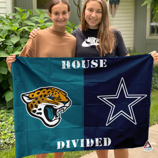 Jaguars vs Cowboys House Divided Flag, NFL House Divided Flag