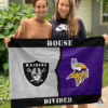Las Vegas Raiders vs Minnesota Vikings House Divided Flag, NFL House Divided Flag