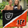 Las Vegas Raiders vs Cincinnati Bengals House Divided Flag, NFL House Divided Flag
