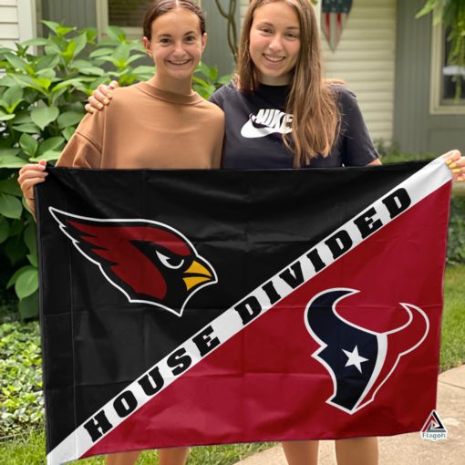 Cardinals vs Texans House Divided Flag, NFL House Divided Flag