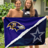 Baltimore Ravens vs Dallas Cowboys House Divided Flag, NFL House Divided Flag
