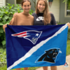 New England Patriots vs Carolina Panthers House Divided Flag, NFL House Divided Flag