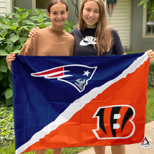 Patriots vs Bengals House Divided Flag, NFL House Divided Flag