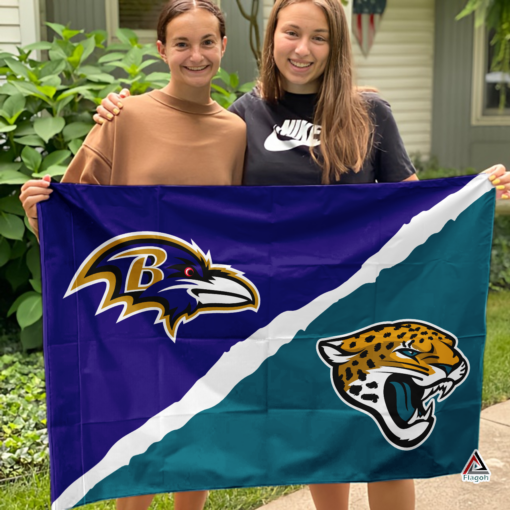 Ravens vs Jaguars House Divided Flag, NFL House Divided Flag