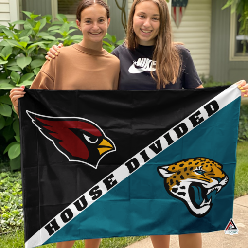 Cardinals vs Jaguars House Divided Flag, NFL House Divided Flag