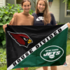 Arizona Cardinals vs New York Jets House Divided Flag, NFL House Divided Flag