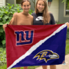 Baltimore Ravens vs New York Giants House Divided Flag, NFL House Divided Flag