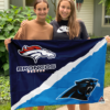 Denver Broncos vs Carolina Panthers House Divided Flag, NFL House Divided Flag